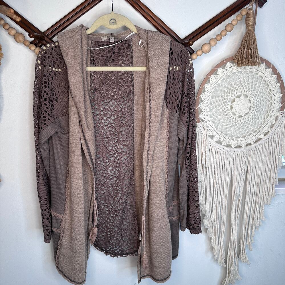Miss Me Hooded Open Front Cardigan Sweater